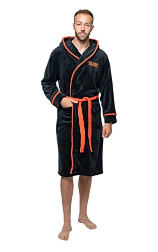 Bathrobe Classic Band Logo Official Black Super Soft Fleece Unisex M-L