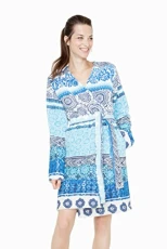 Bathrobe Exotic Jacquard Jeans – , Cotton, blue, M Bathrobe Exotic Jacquard Jeans – , Cotton, blue, M