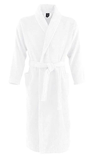 BATHROBE (KIMONO COLLAR) TOWEL  PALACE 89100 WHITE COLOR bath robe thai new nwt 3