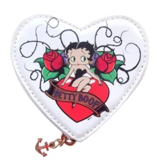 BB Designs  Heart Coin White Purse