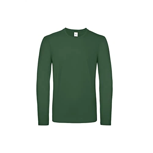 B&C E150 Men's Long Sleeve T-Shirt - Bottle Green - L