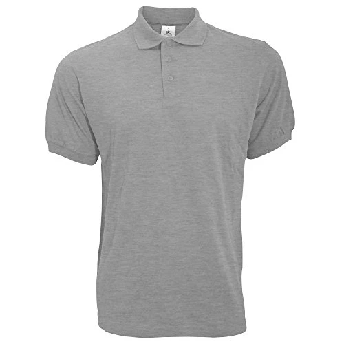 B&C Safran Mens Polo Shirt / Mens Short Sleeve Polo Shirts (3XL) (Heather Grey)