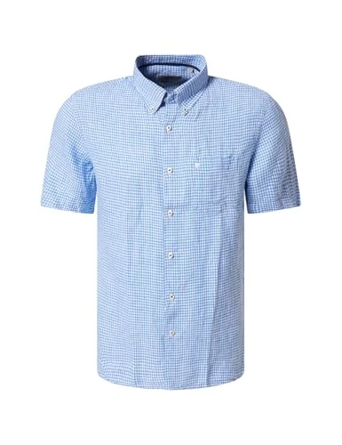 B.D. 3000 Men's Short-Sleeved Shirt, Button-Down, Plain, Modern Fit, Campanula 0281 6125, XL