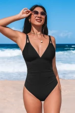 Beach Break Slim & Sculpt One-Piece Swimsuit - Black