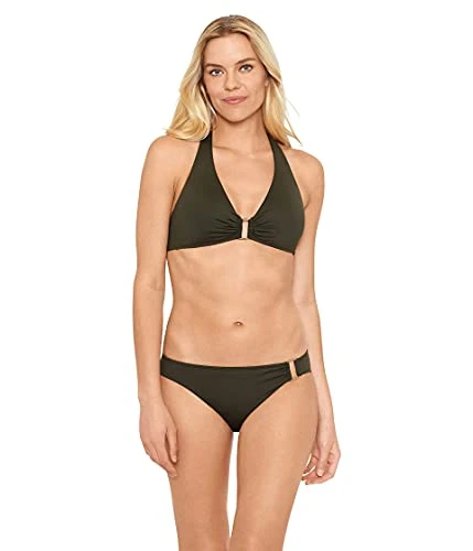 Beach Club Solid Ring Hipster Bottoms, Olive, 16