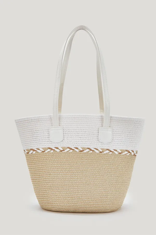 Beach on Repeat Straw Bag - Neutral