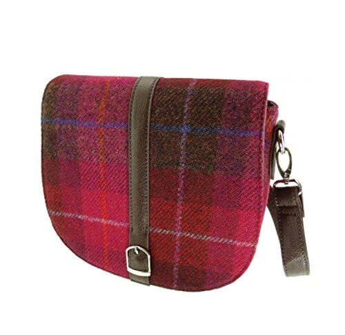 'Beauly' Harris Tweed Shoulder Bag Adjustable & Removable Strap LB1000 Beauly (Colour 52 Deep Pink)