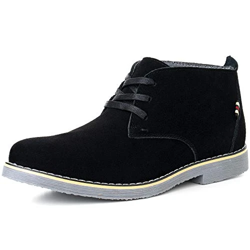 Beck Mens Genuine Suede Chukka Boots Black 7 M US