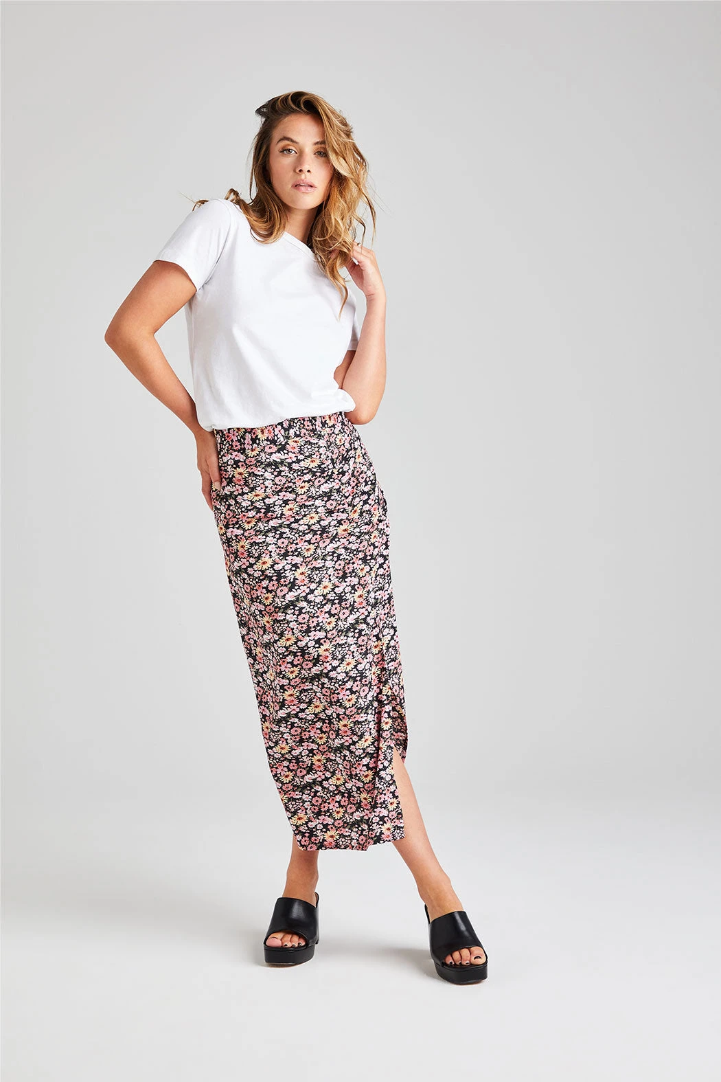 Beech Midi Skirt Blackpattern /