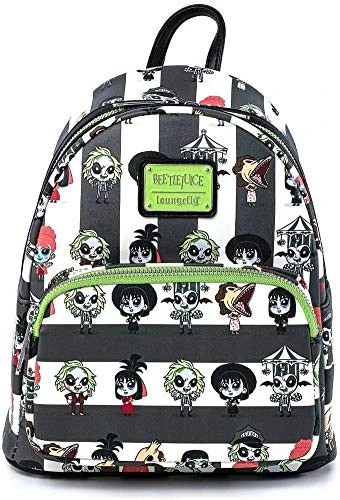 Beetlejuice Chibi All Over Print Womens Double Strap Shoulder Bag Purse
