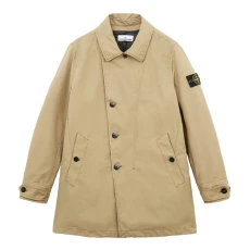 Beige Asymmetric Short Trench Coat