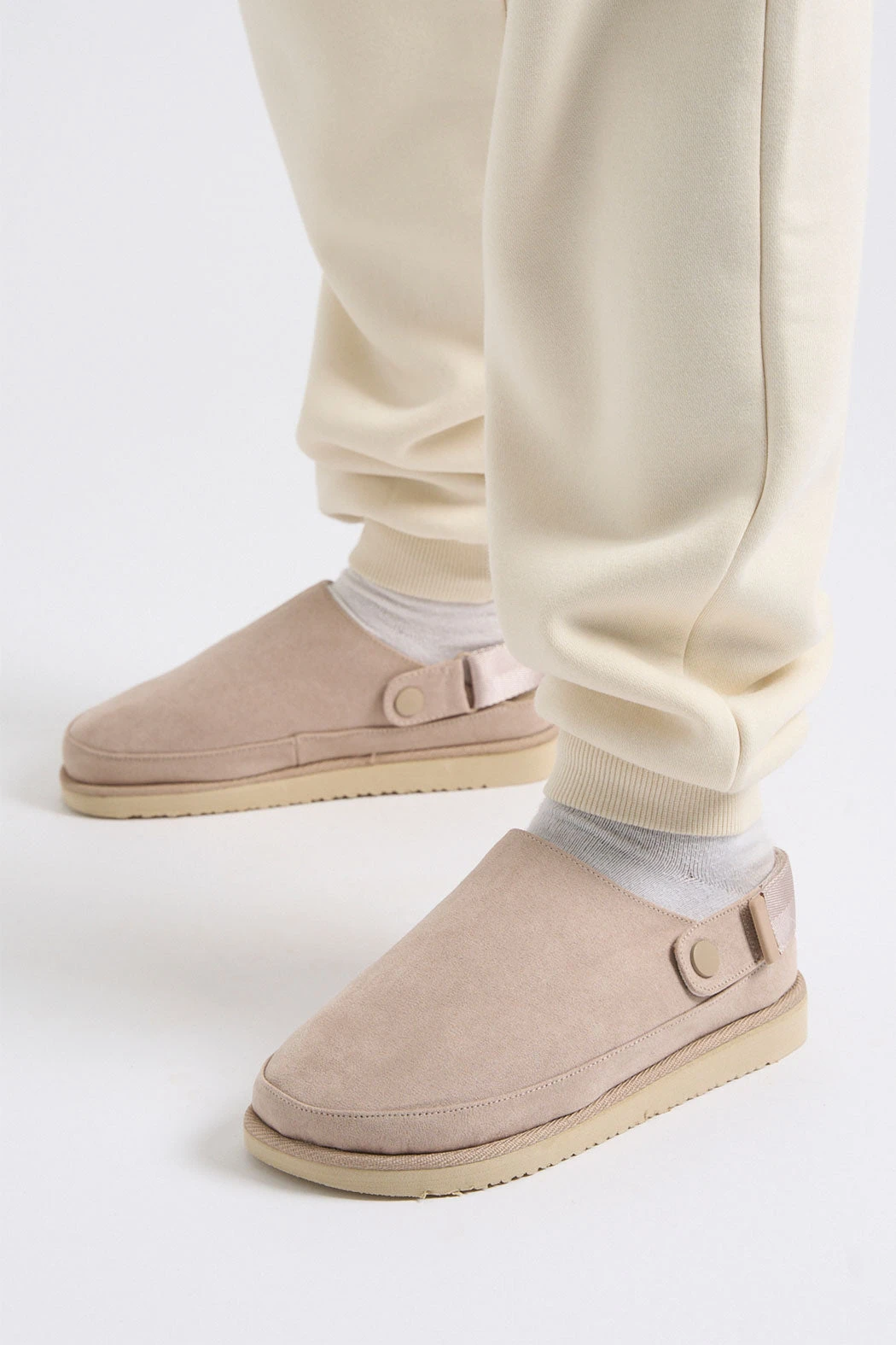 Beige Chunky Sling Back Clogs Stone /