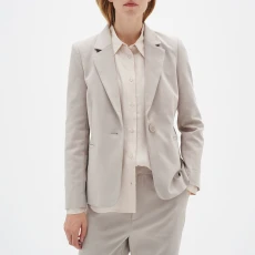 Beige Collared Blazer - Multi