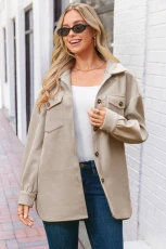Beige Collared Button Up Coat