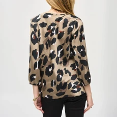 Beige Printed Cowl Neck Blouse ulti