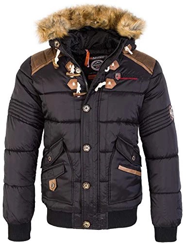 Belphhegore Designer Quilted Winter Jacket, black, L