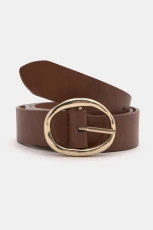 Belt With Oval Buckle - Brown Belt With Oval Buckle - Brown