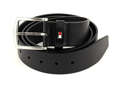 - Belts for Men - Leather Belts For Men - Metal Buckle And Details - 100% Genuine Leather - Denton Belt - Black