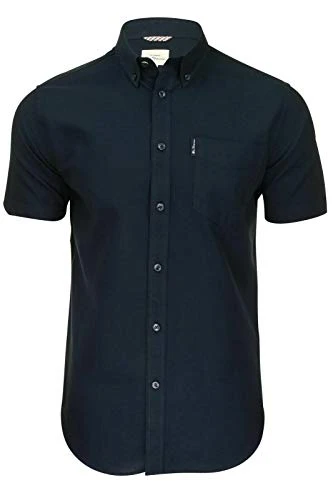 Ben-Sherman Mens Short Sleeve Button Down Collar Oxford Shirt 59140 - Navy Blue