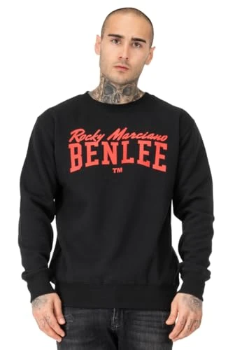 Benlee Rinston Men's Crew Neck Sweatshirt, Regular Fit, black / red, S