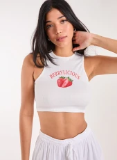 Berrylicious Strawberry Print Vest / IVORY Berrylicious Strawberry Print Vest / IVORY