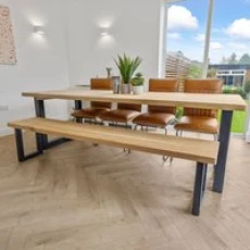 Bespoke Collection - Solid Oak Dining Table - Chunky U Base