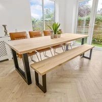 Bespoke Collection - Solid Oak Dining Table Set - Chunky U Base