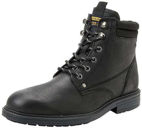 Bestseller A/S Men's Jfwsolomon Sn Leather Boot Lace-up Ankle, Charcoal, 9.5 UK