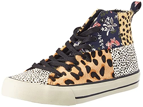 Beta Animal Print High Top Leopard & Floral Trainers Style 21WSKL03