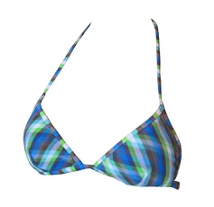 BFB Calypso Reggiseno Women's Triangle Bikini Top, Blue Striped, UK 10 (M)