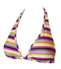 BFB SURY Reggiseno Ladies Triangle bikini top, pink striped (UK 10, EU 38, Medium)