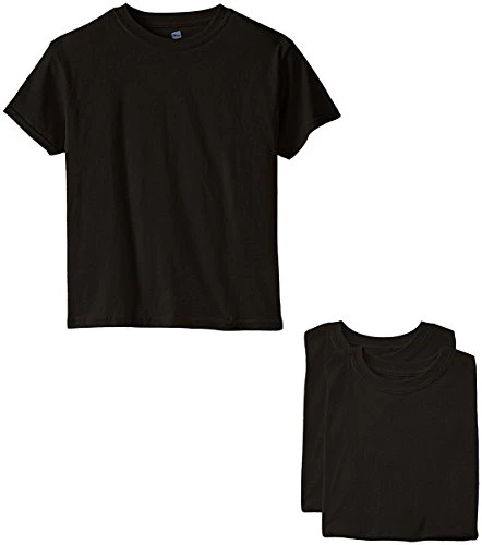 Big Boys' Essentials Short Sleeve T-Shirt Value Pack (3-Pack), Black, XL