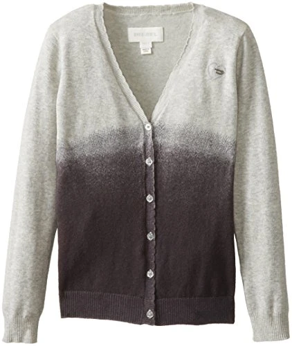 Big Girls' Karia Stretch Cotton Ombre Cardigan Sweater - Gray - 16 Years