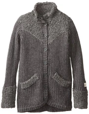 Big Girls' Kros Long Button Front Cardigan with Pockets - Gray - 10 Years