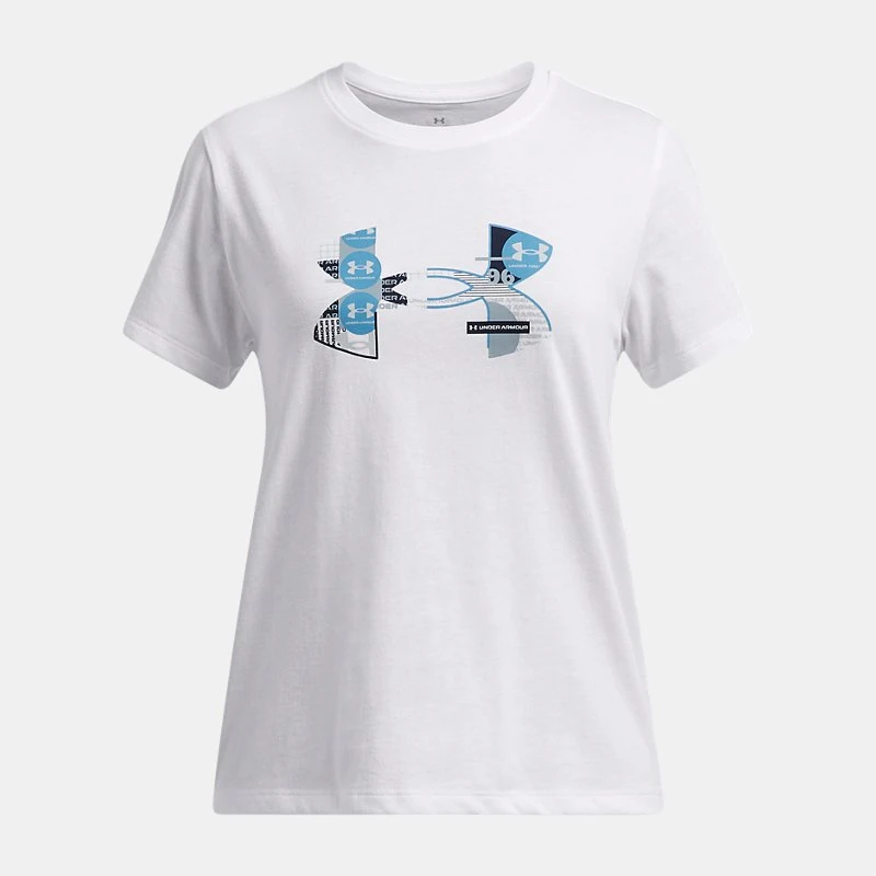 Big Logo Fill Girls Short Sleeve White / Harbor Blue / Ether Blue YMD ( 59 in)