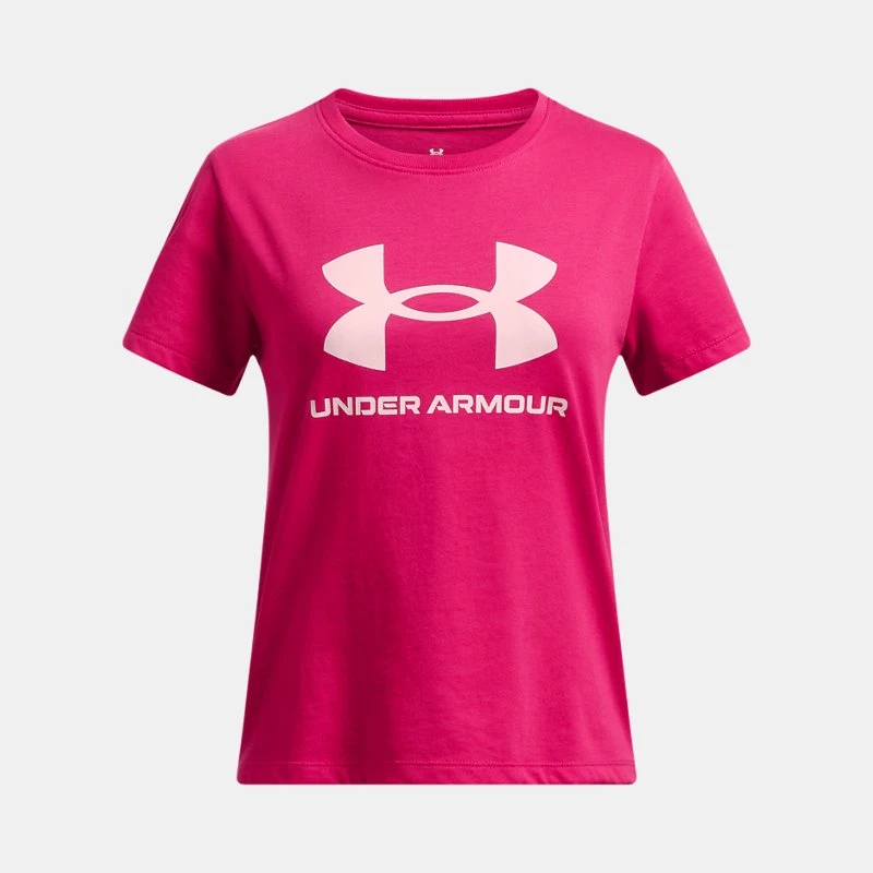 Big Logo Girls Short Sleeve Shaded Fuchsia / Prime Pink / Prime Pink YLG (59 in)