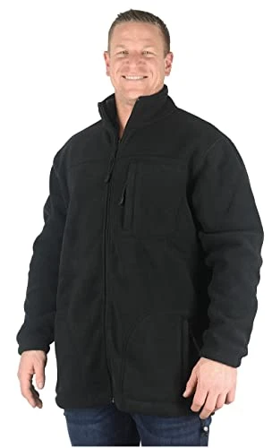 Big Mens Black Ben Full Zip Polar Fleece Jacket for Sizes 2XL 3XL 4XL 5XL 6XL 7XL 8XL, Size : 2XL