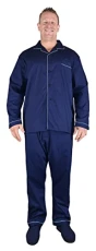Big Mens Mick Long Full Cotton Pyjamas Set Lighweight For Sizes 2XL 3XL 4XL 5XL 6XL 7XL 8XL, Size : 3XL Navy Blue