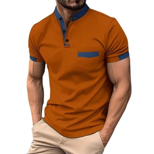 Big Promotion Lightning Deals  Men's Shirt Spring And Summer Casual Short Sleeved Button Collar Soli