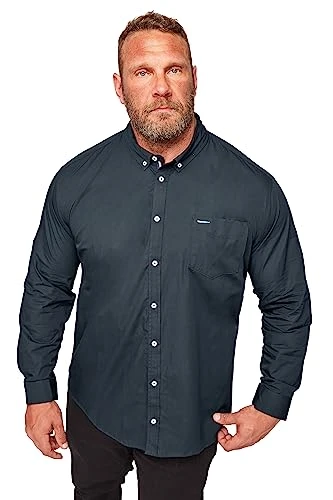 Big & Tall Blue Poplin Long Sleeve Shirt - Men's - M to 8XL