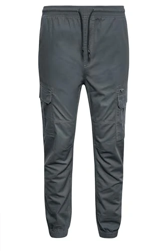 Big & Tall Charcoal Ripstop Cargo Trousers - Men's - M to 8XL