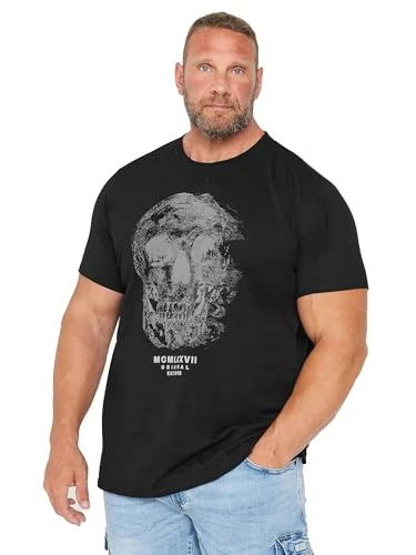 Big & Tall Faded Skull Graphic T-Shirt - Men's - M to 8XL Black