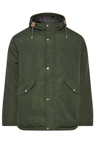 Big & Tall Khaki Long Hooded Parka - Men's - M to 8XL