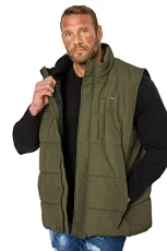 Big & Tall Khaki Padded Gilet - Men's - M to 8XL Big & Tall Khaki Padded Gilet - Men's - M to 8XL