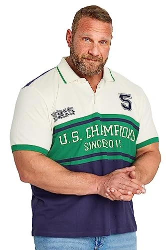 Big & Tall Navy Blue & Green Br15 Champions Polo Shirt - Men's - M to 8XL