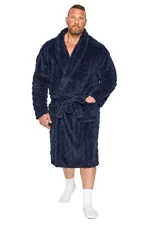 Big & Tall Navy Cable Dressing Gown - Men's - M to 8XL