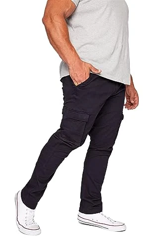 Big & Tall Navy Stretch Combat Cargo Trousers - Men's - M to 8XL