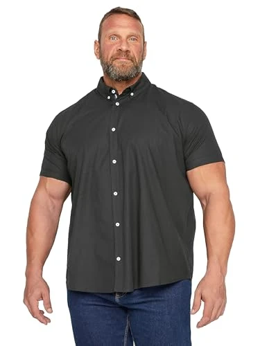 Big & Tall Poplin Short Sleeve Shirt - Men's - M to 8XL Black