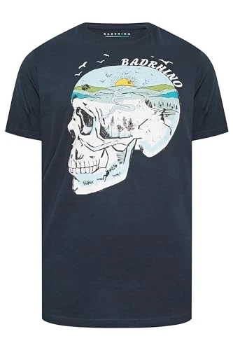 Big & Tall Skull River Print T-Shirt - Men's - M to 8XL Blue