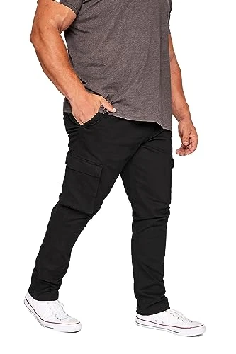 Big & Tall Stretch Cargo Trousers - Men's - M to 8XL Black